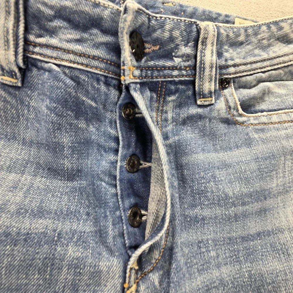Diesel Jeans Mens 33x34 Blue Rayan Straight Distressed Button Fly Italy 0071J